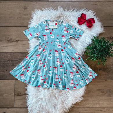 Snowman Bamboo Twirl Dress