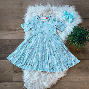 Winter Bird Bamboo Twirl Dress