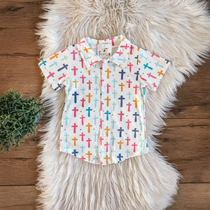 Colorful Crosses Boy Shirt