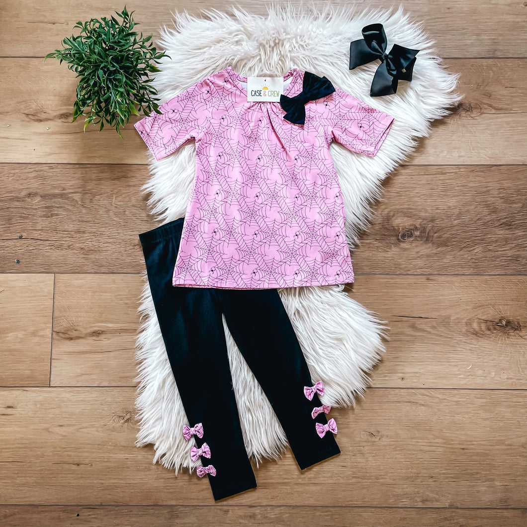 Pink Spiderwebs Pant Set