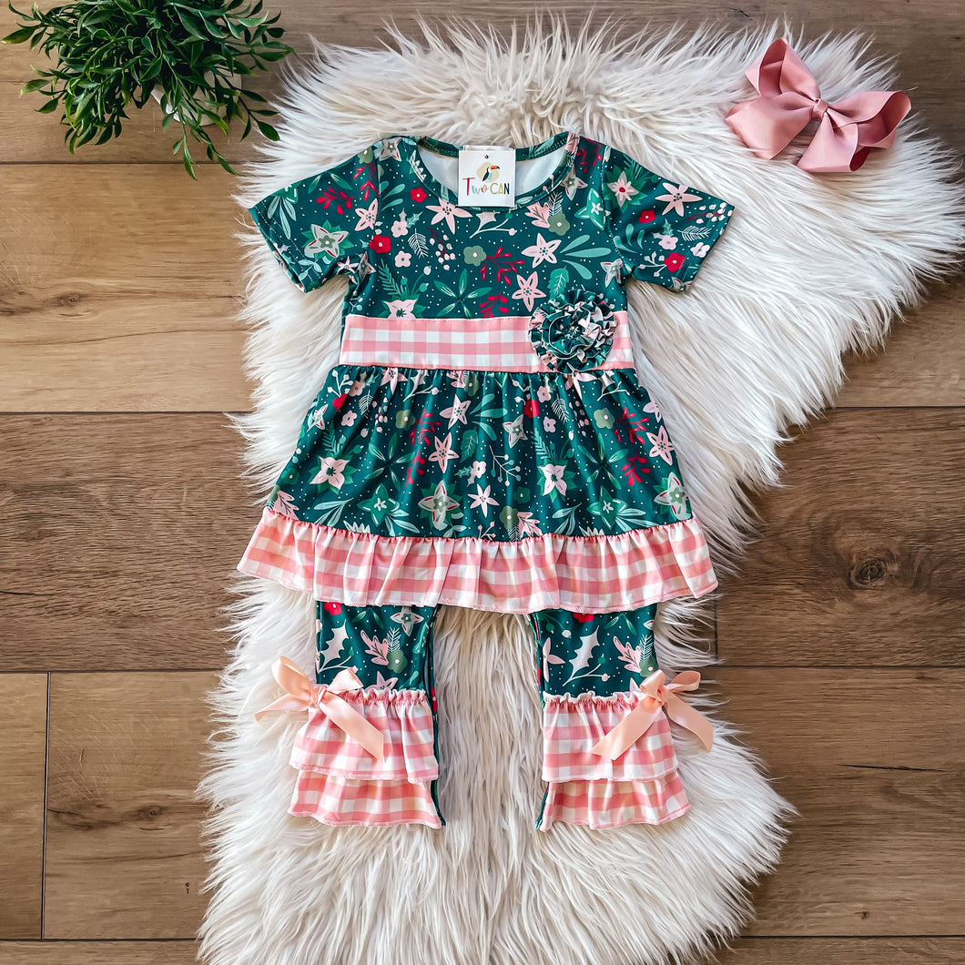 Green Holly Romper