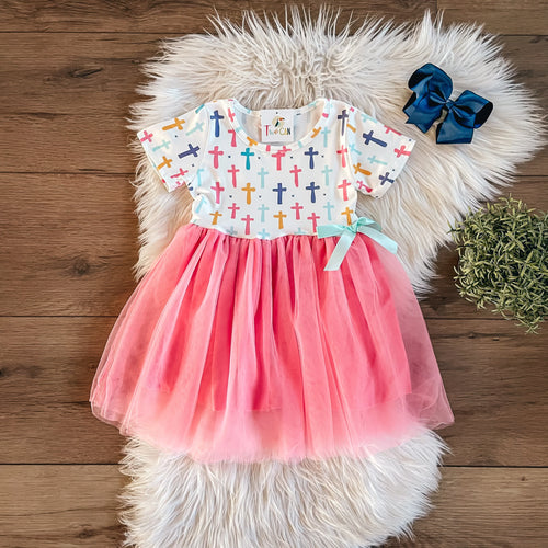 Colorful Crosses Tulle Dress