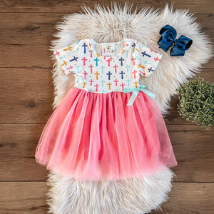 Colorful Crosses Tulle Dress