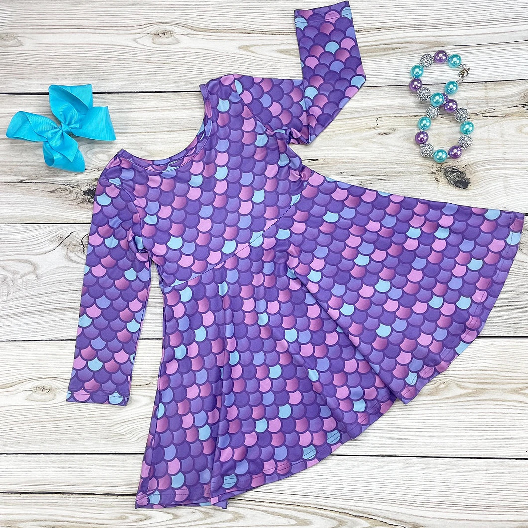 Purple Mermaid Twirl Dress
