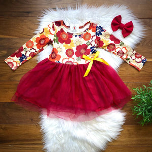 Retro Floral Tulle Dress